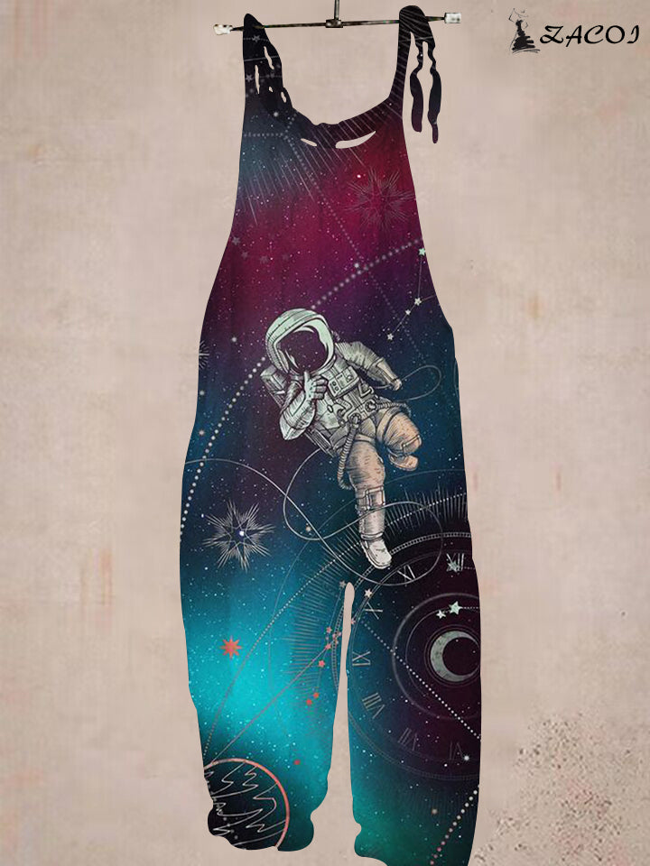 Women's Starry Astronaut Print Jumpsuit