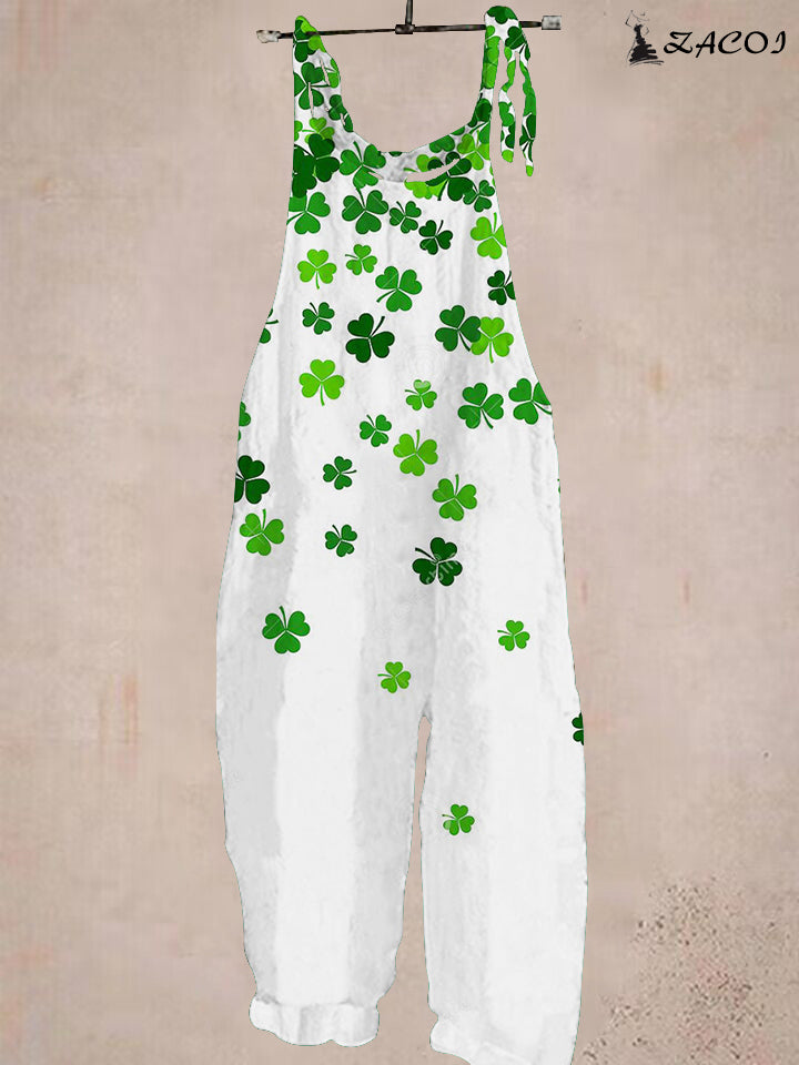 St. Patrick's Day Ladies Print Jumpsuit