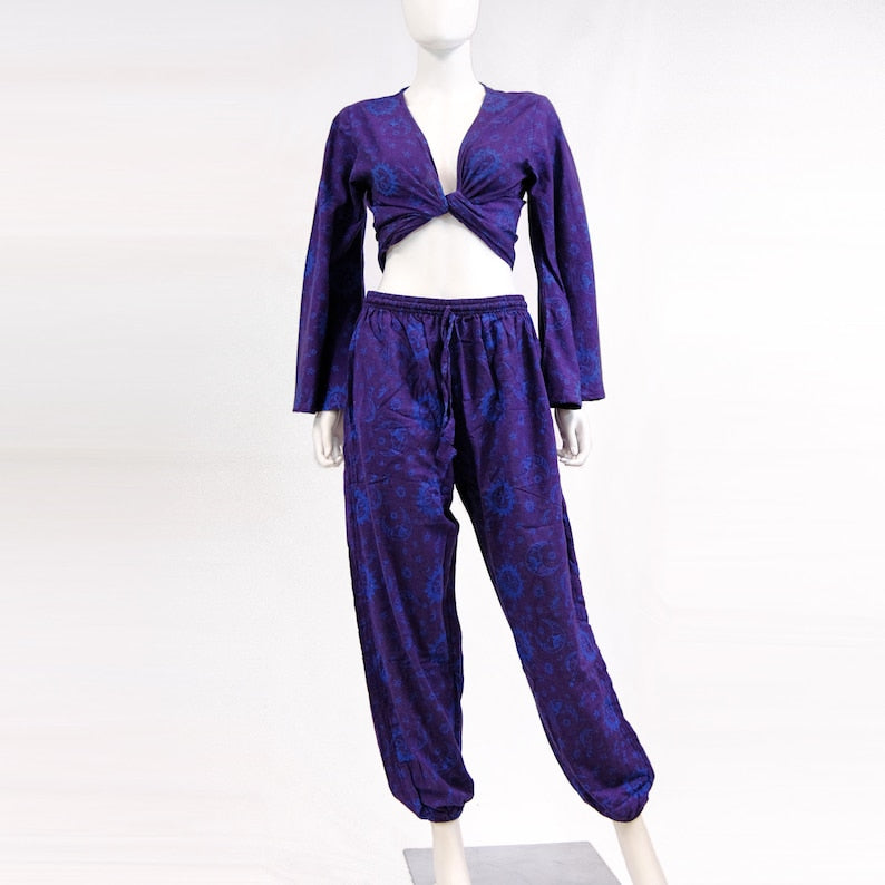 Celestial Pant Set with Bell Sleeves Top