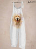 Women's Golden Retriever Print Jumpsuit