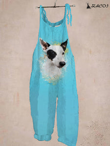 Women's Dog Print Casual Jumpsuit