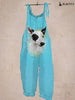 Women's Dog Print Casual Jumpsuit