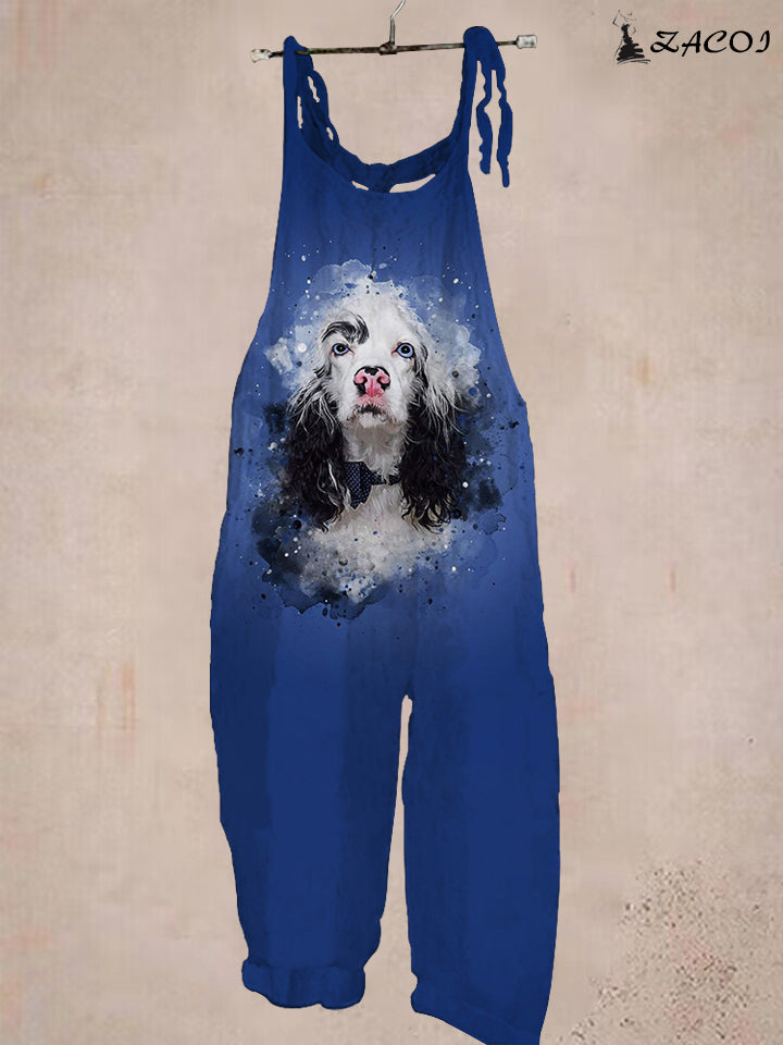 Women's Springer Spaniel Print Jumpsuit