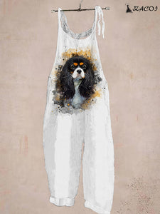 Women's Pug Print Jumpsuit