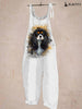 Women's Pug Print Jumpsuit