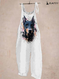 Women's Doberman Pinscher Print Jumpsuit