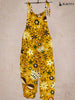 Women's Casual Daisy Print Pocket Jumpsuit