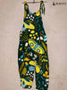 Ladies Casual Butterfly Print Pocket Jumpsuit
