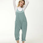 Casual Wide-Leg Simple Solid Color Pocket Jumpsuit