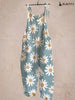 Retro Sleeveless Floral-Print Casual One-Pieces