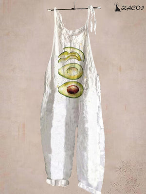 Cute Avocado Loose Casual Jumpsuit
