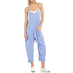 Casual Wide-Leg Simple Solid Color Pocket Jumpsuit