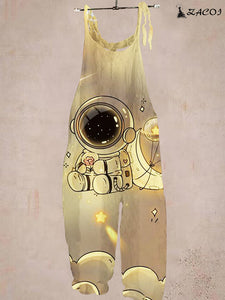Women's Astronaut Print Lounge Jumpsuit