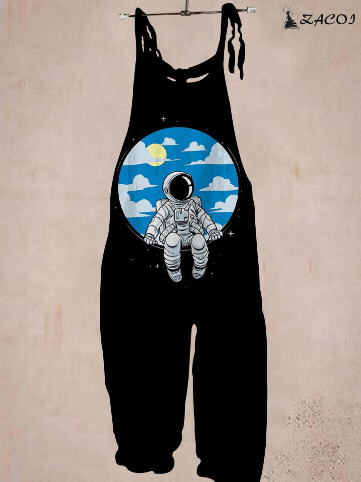 Women's Starry Astronaut Print Lounge Jumpsuit