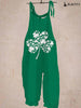 St. Patrick's Day Shamrock Print Jumpsuit