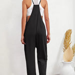 Casual Wide-Leg Simple Solid Color Pocket Jumpsuit