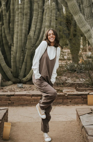 Casual Wide-Leg Simple Solid Color Pocket Jumpsuit