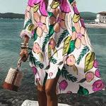 Printed Beach Vacation Blouse -20