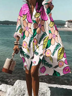 Printed Beach Vacation Blouse -20