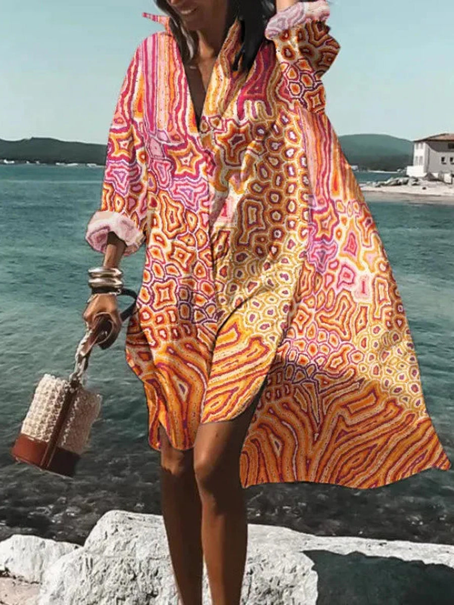 Printed Beach Vacation Blouse -9