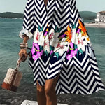 Printed Beach Vacation Blouse