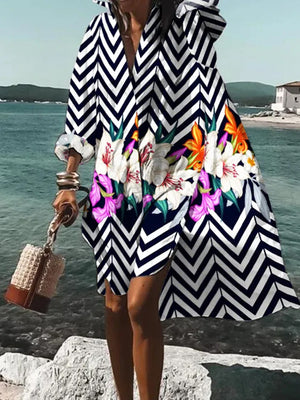 Printed Beach Vacation Blouse