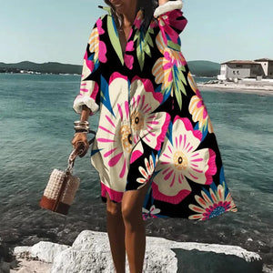 Printed Beach Vacation Blouse -6