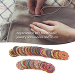 50Pcs 25mm Multi-Color Wooden Buttons Round Sewing Buttons for DIY Craft Bag Hat Clothes Decoration