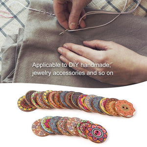 50Pcs 25mm Multi-Color Wooden Buttons Round Sewing Buttons for DIY Craft Bag Hat Clothes Decoration