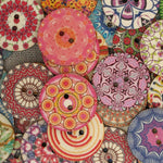 50Pcs 25mm Multi-Color Wooden Buttons Round Sewing Buttons for DIY Craft Bag Hat Clothes Decoration