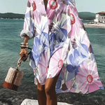 Printed Beach Vacation Blouse -4