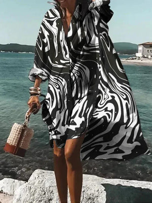 Printed Beach Vacation Blouse -7