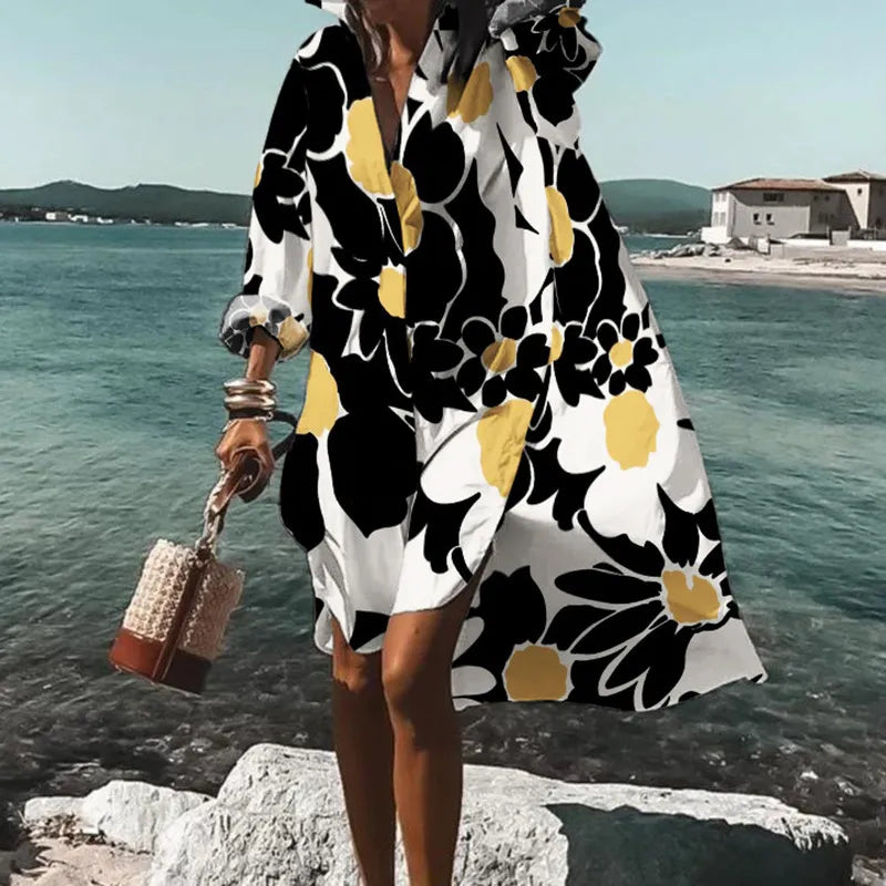 Printed Beach Vacation Blouse -19
