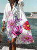 Solid V Neck Casual Dress - 15