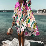 Printed Beach Vacation Blouse -20