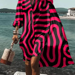 Printed Beach Vacation Blouse -12