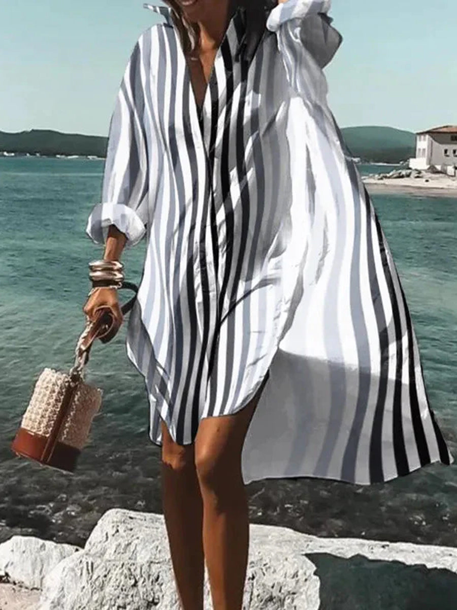 Printed Beach Vacation Blouse -13