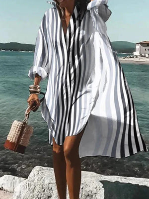 Printed Beach Vacation Blouse -13
