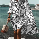 Printed Beach Vacation Blouse -15