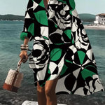 Printed Beach Vacation Blouse -10
