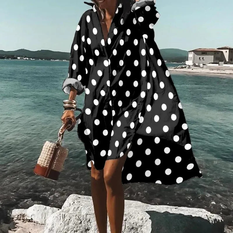 Printed Beach Vacation Blouse -24
