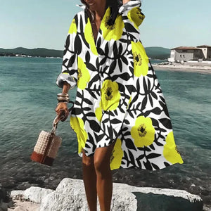 Printed Beach Vacation Blouse -14