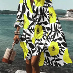 Printed Beach Vacation Blouse -14