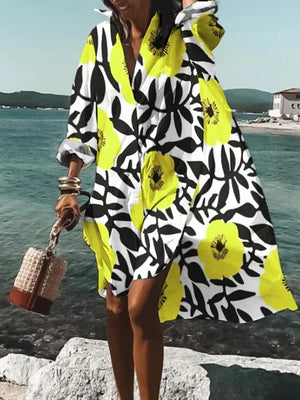 Printed Beach Vacation Blouse -14