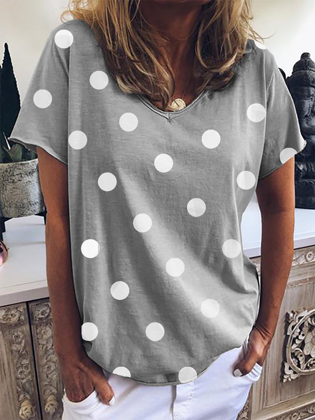 Short Sleeve V Neck Tee Shirts