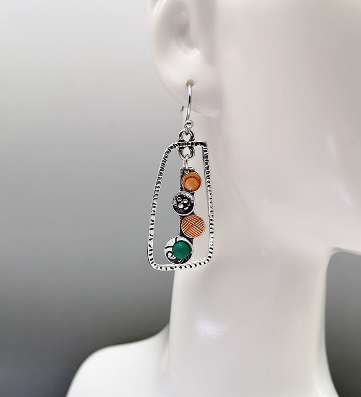 Creative geometric turquoise earrings