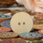 50Pcs 25mm Multi-Color Wooden Buttons Round Sewing Buttons for DIY Craft Bag Hat Clothes Decoration