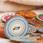 50Pcs 25mm Multi-Color Wooden Buttons Round Sewing Buttons for DIY Craft Bag Hat Clothes Decoration