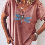 COTTON V NECK CASUAL SHIRTS & TOPS