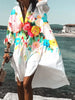 Solid V Neck Casual Dress - 6